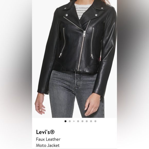 Levi's Sleek Black Faux Leather Moto Jacket - Picture 1 of 8